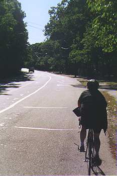[Alone on our back route]
